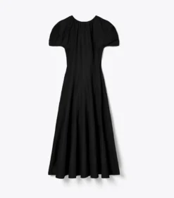 LEINENKLEID MIT BALLONÄRMELN