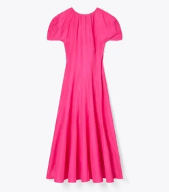 LEINENKLEID MIT BALLONÄRMELN