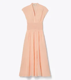 LEINENKLEID MIT V-AUSSCHNITT