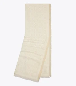 LÄNGLICHER SCHAL MIT T-MONOGRAMM UND BLUMENMUSTER