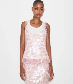 MESH-TOP MIT PAILLETTEN