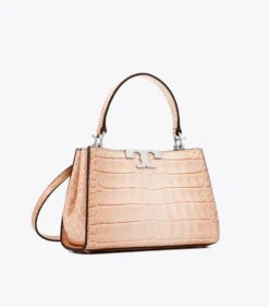 MINI ELEANOR CROC-EMBOSSED SATCHEL
