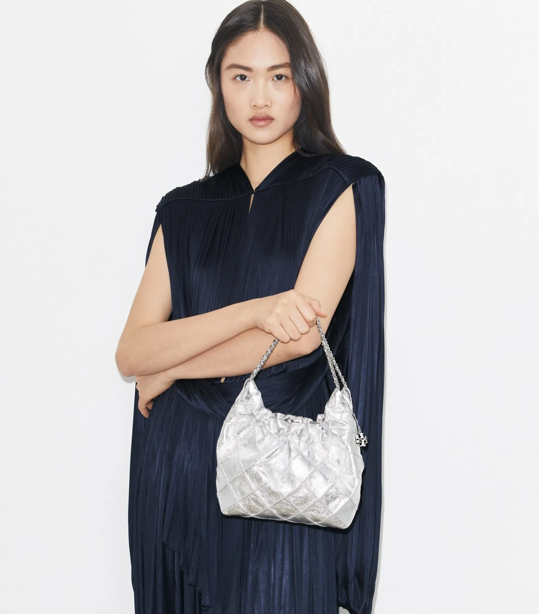 MINI FLEMING HOBO BAG IN METALLIC