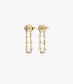 MOONDANCE PEARL AND CHAIN EARRINGS
