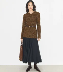 NYLON AND VISCOSE MARLED SWEATER