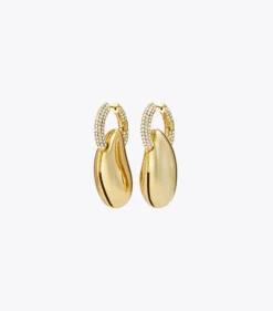 PIERCED PAVÉ HOOP EARRINGS