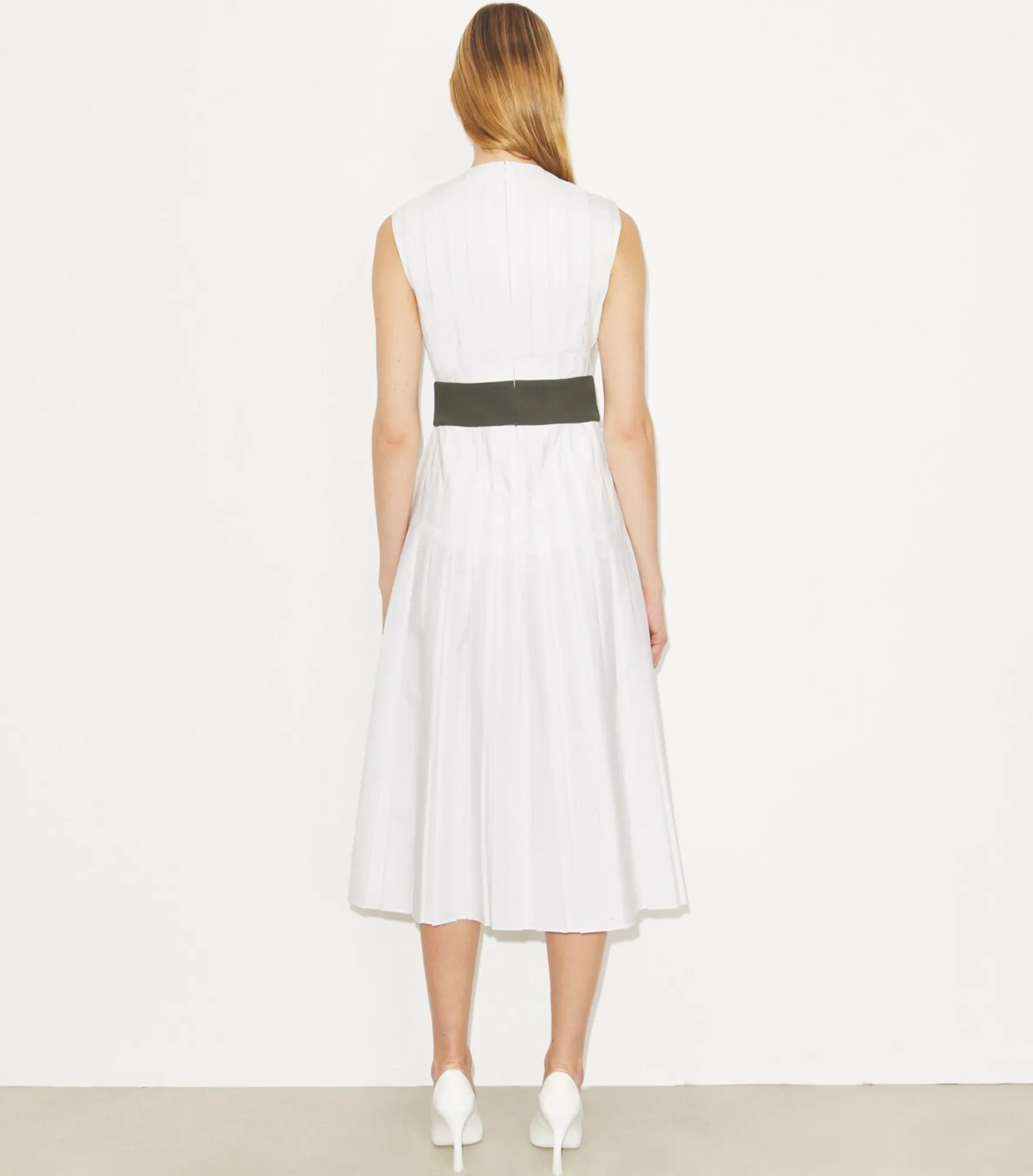 PLISSEE-POPELINEKLEID