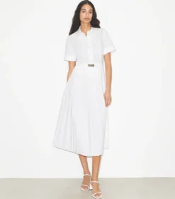 POPELINE-HEMDKLEID MIT FALTEN