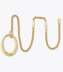 RING MIT PIERCINGDETAIL UND KETTE