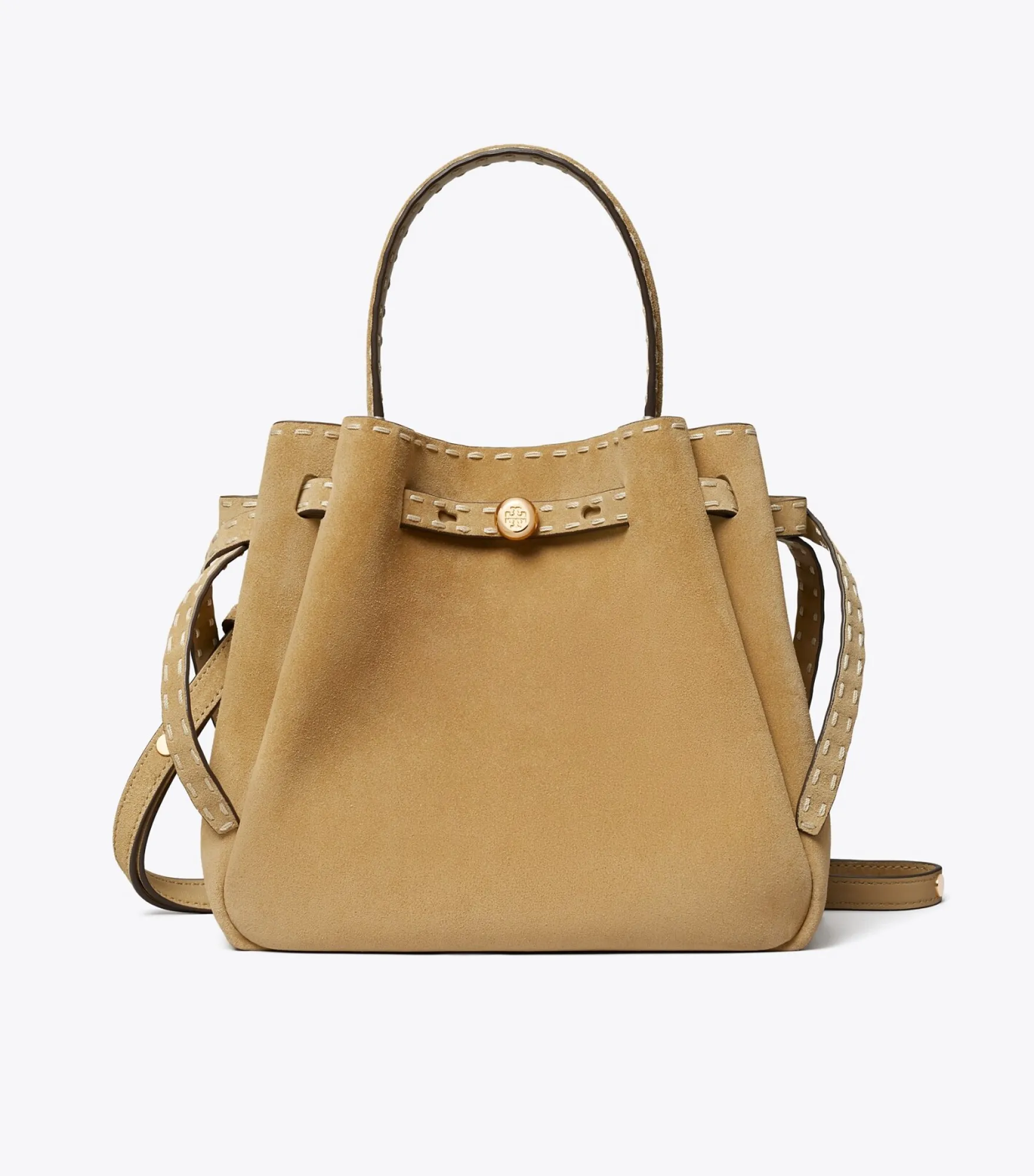 ROMY BUCKET BAG AUS WILDLEDER MIT HEFTNAHT