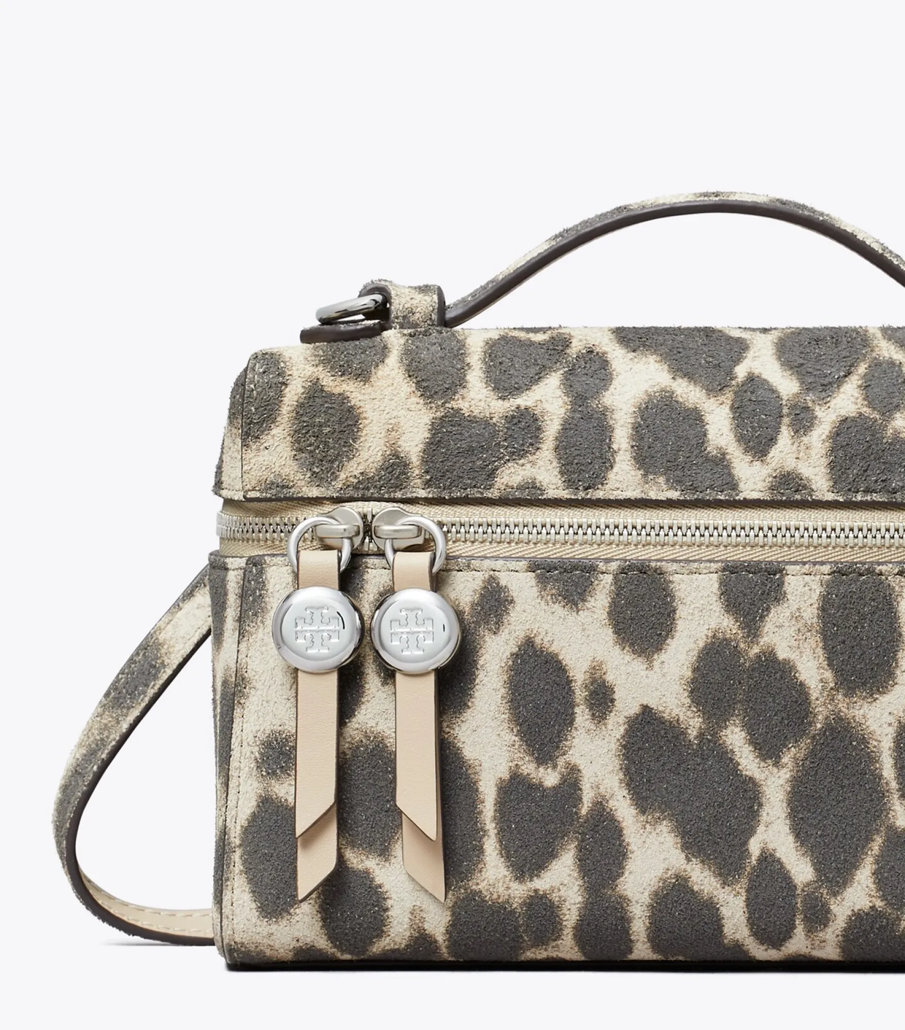 SCHLANKE ROMY HANDTASCHE AUS WILDLEDER MIT TRAGEGRIFF OBEN