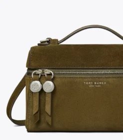 SCHLANKE ROMY HANDTASCHE AUS WILDLEDER MIT TRAGEGRIFF OBEN