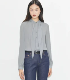 SCHLUPPENBLUSE AUS GEORGETTE