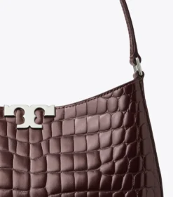 SCHMALE ELEANOR SCHULTERTASCHE MIT KROKOPRÄGUNG