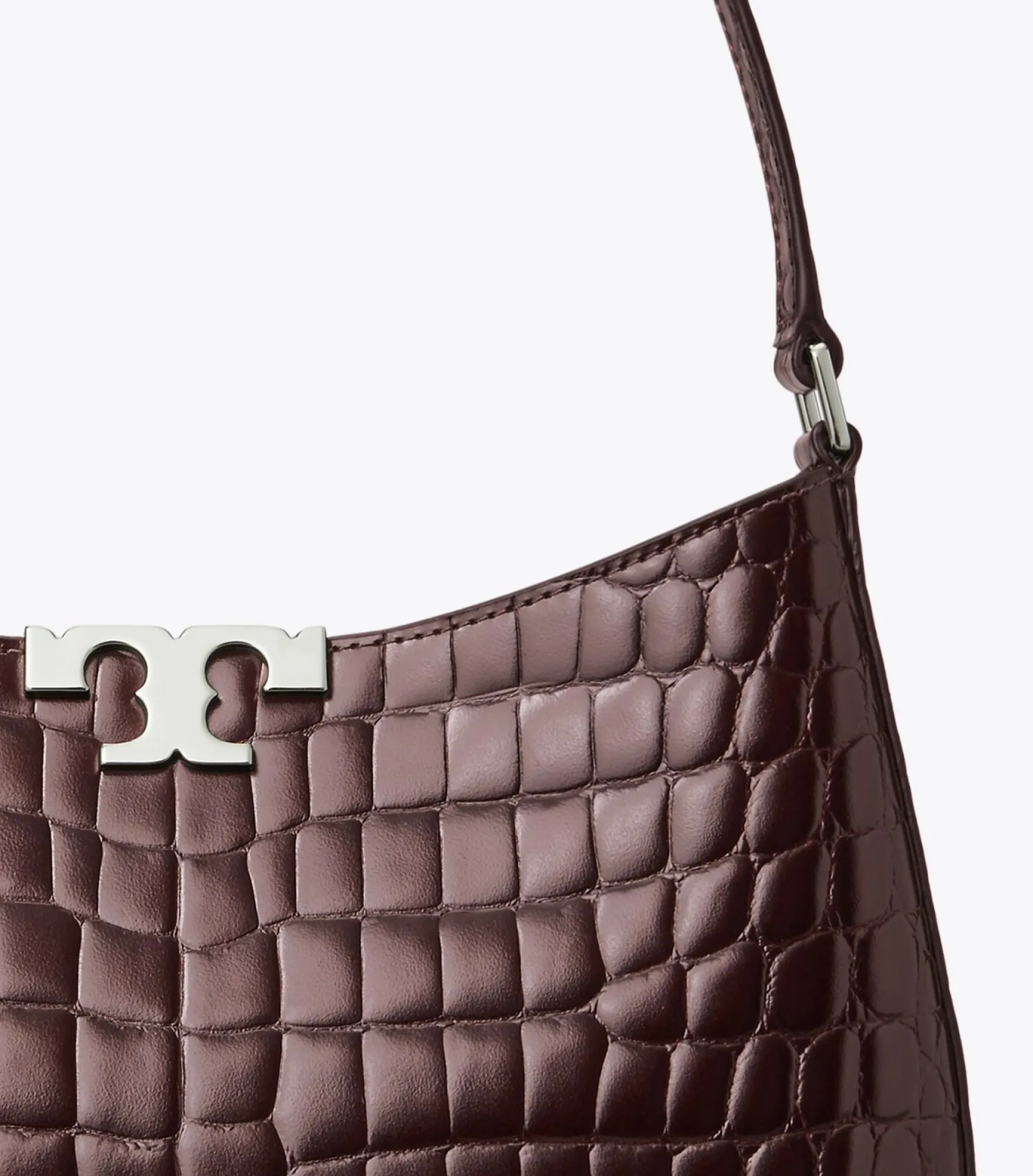 SCHMALE ELEANOR SCHULTERTASCHE MIT KROKOPRÄGUNG