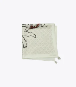 SEIDENTASCHENTUCH MIT ENGELS-PRINT UND T-MONOGRAMM