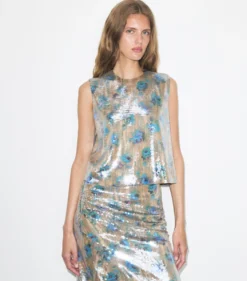 SHELL-TOP MIT PAILLETTEN
