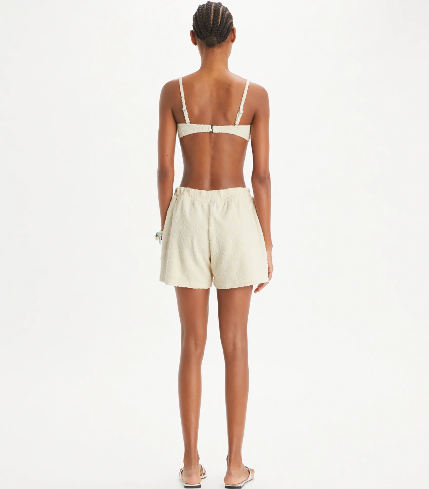 SHORTS AUS JACQUARD-FROTTEE MIT LOGO