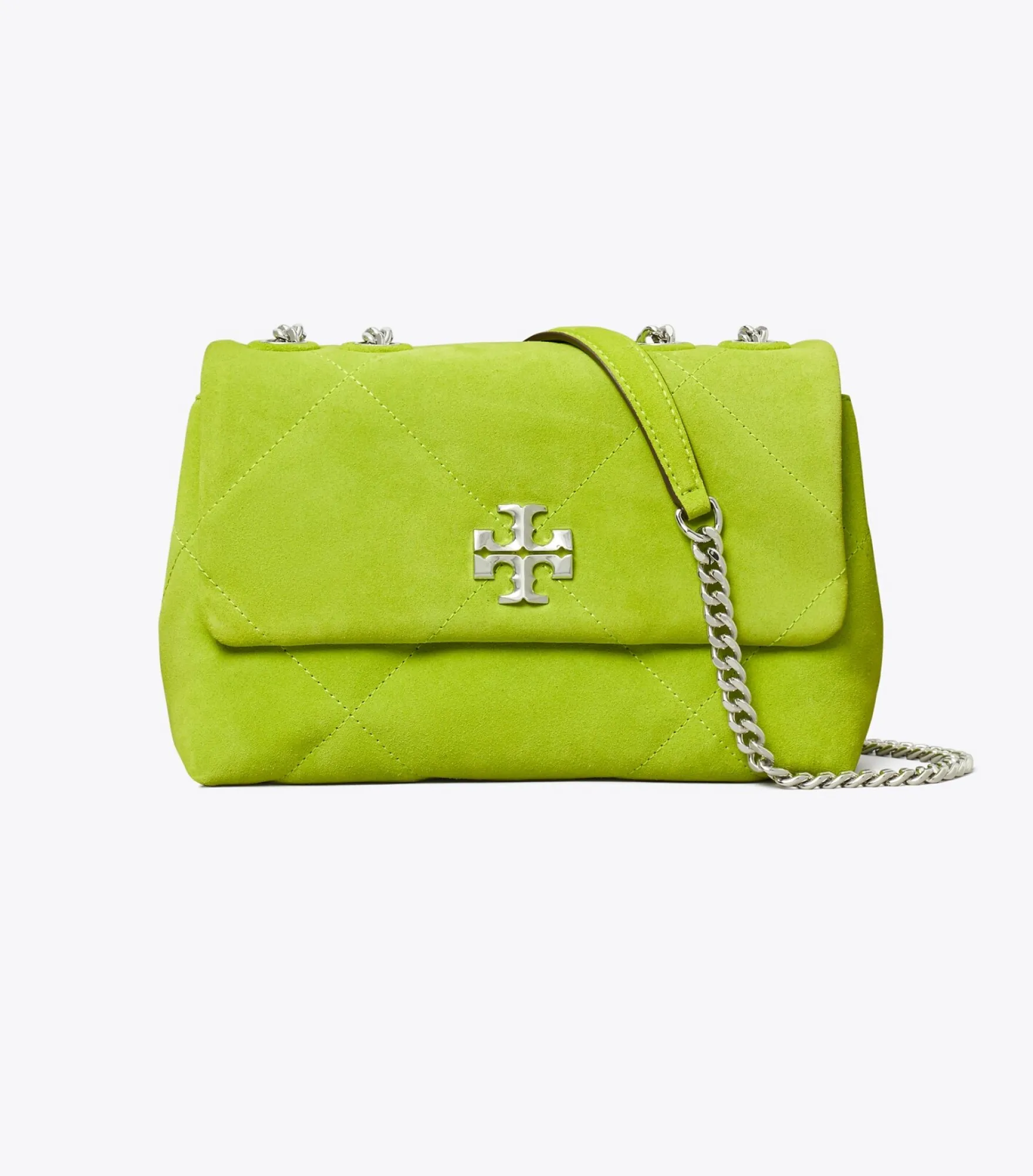 SMALL KIRA DIAMOND QUILT SUEDE SHOULDER BAG