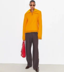 SWEATSHIRT AUS WOLLE MIT HALBLANGEM REISSVERSCHLUSS