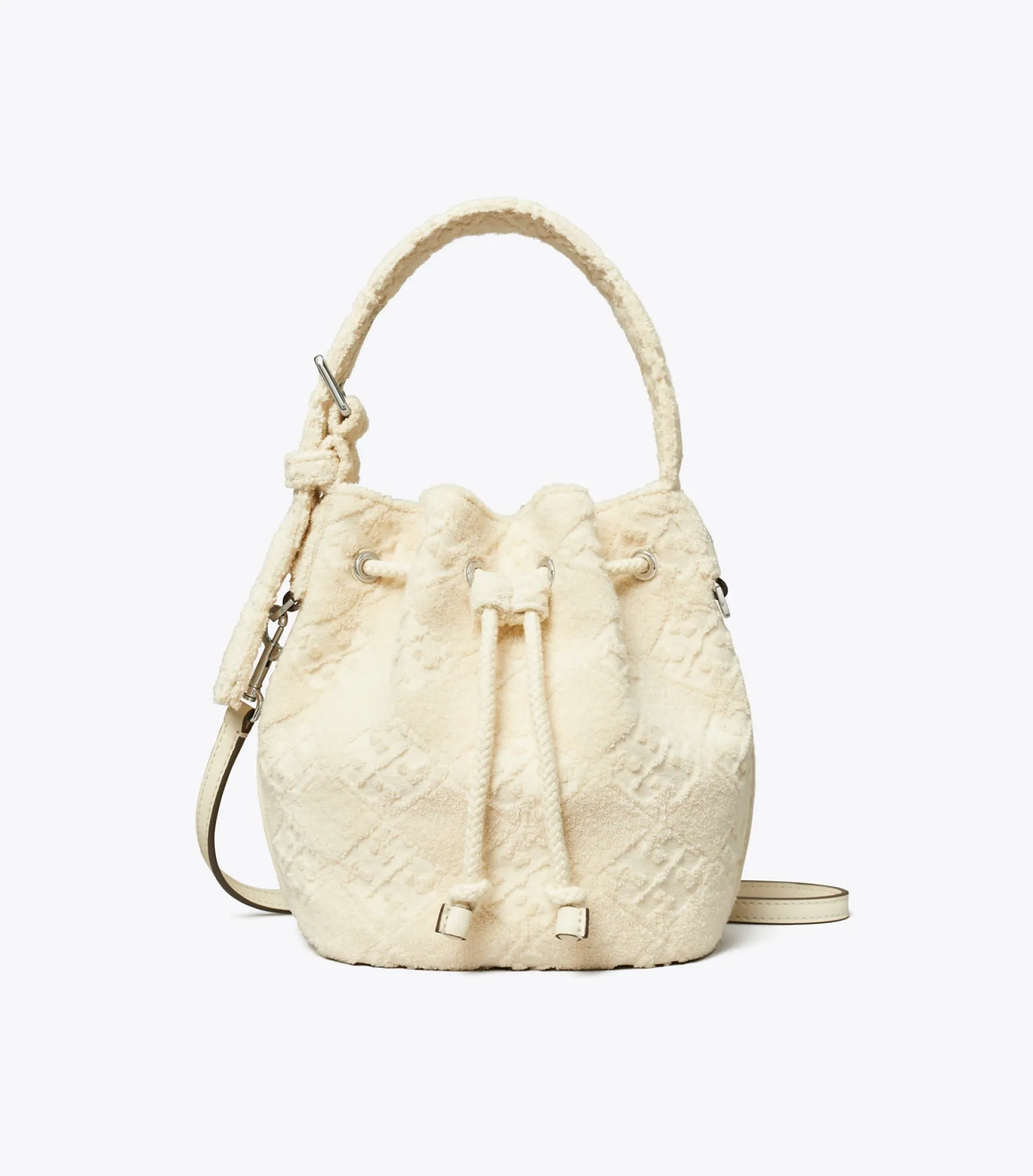 T MONOGRAM TERRY MINI BUCKET BAG