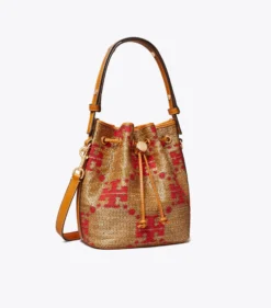 T MONOGRAM WOVEN BUCKET BAG