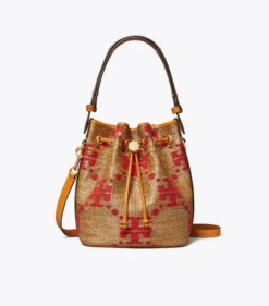 T MONOGRAM WOVEN BUCKET BAG