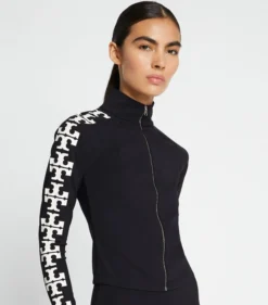 TOP AUS NYLON MIT LOGO UND REISSVERSCHLUSS