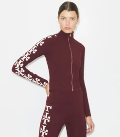 TOP AUS NYLON MIT LOGO UND REISSVERSCHLUSS