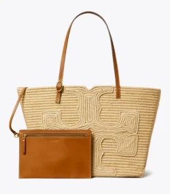 TORY BURCH X DOUM FOR WOMEN LARGE ELLA RAFFIA TOTE