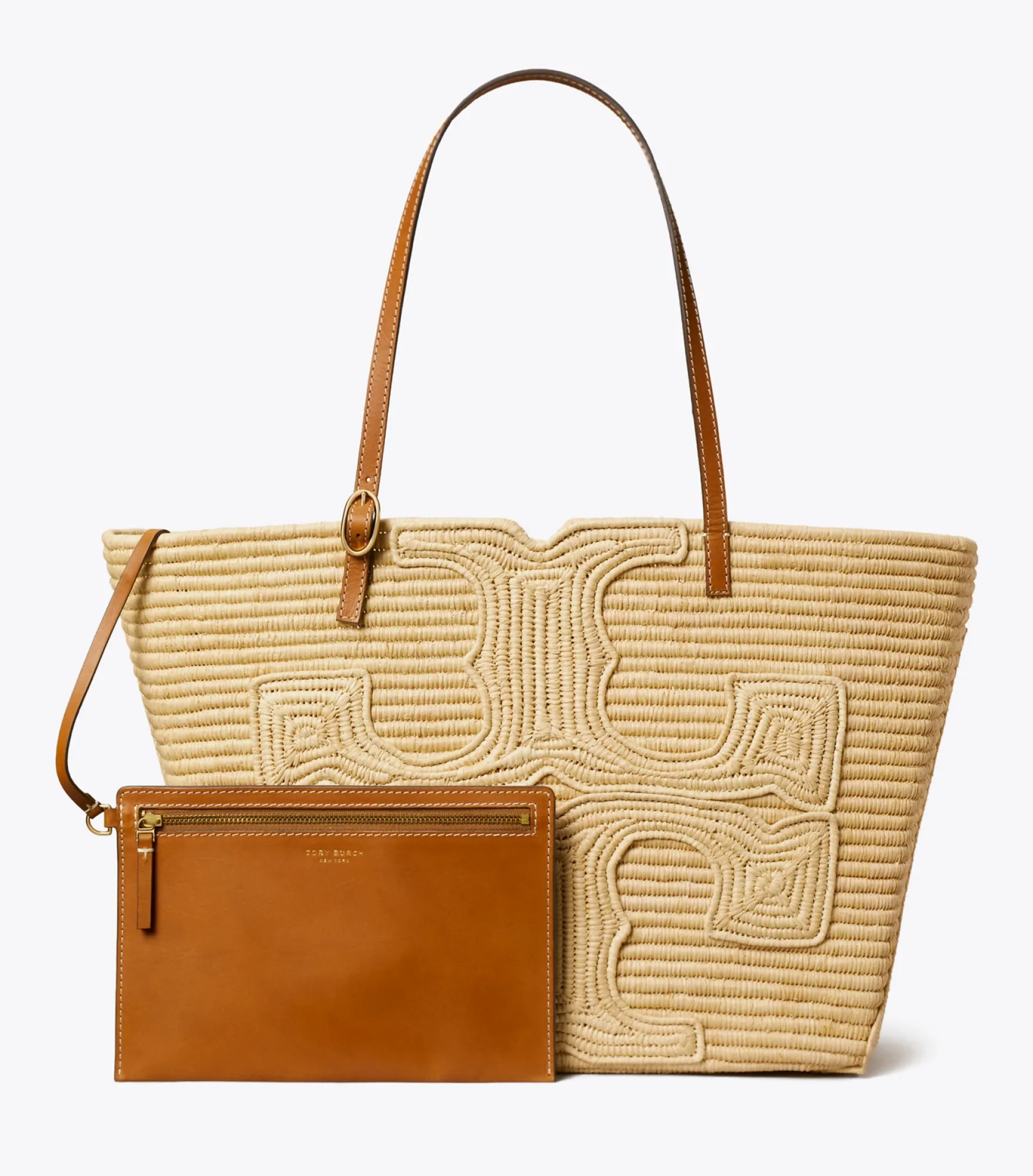 TORY BURCH X DOUM FOR WOMEN LARGE ELLA RAFFIA TOTE