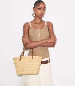 TORY BURCH X DOUM FOR WOMEN SMALL ELLA RAFFIA TOTE