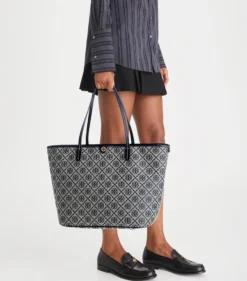 TOTE BAG MIT T-MONOGRAMM UND REISSVERSCHLUSS