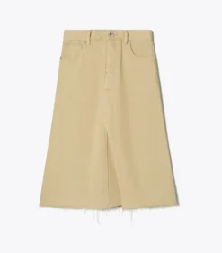 UNSTRUKTURIERTER MIDI-JEANSROCK
