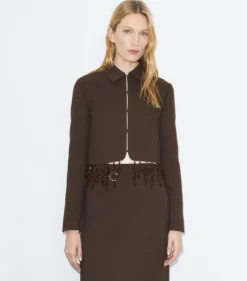 VERKÜRZTE JACKE AUS CRÊPE