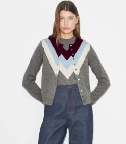 WOLLCARDIGAN MIT CHEVRONMUSTER