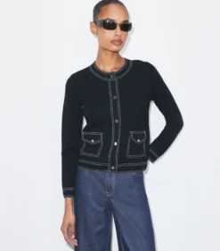 WOLLCARDIGAN MIT STEPPNÄHTEN