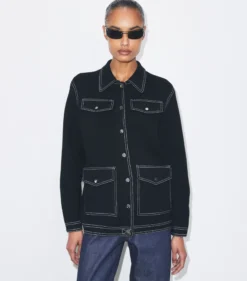 WOLLJACKE MIT STEPPNÄHTEN
